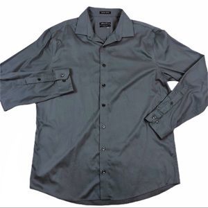 Kenneth Cole Grey Pinpoint Oxford Dress Shirt Grey